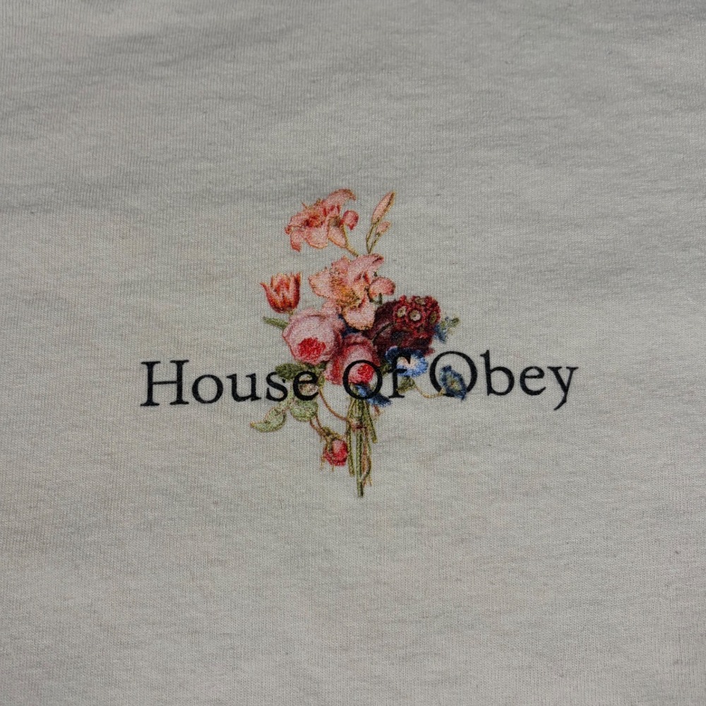 Cream House of Obey Floral Graphic Tee Men's Large - Picture 2 of 8